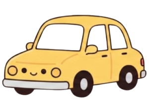 Cute yellow car illustration for Small Town Travels